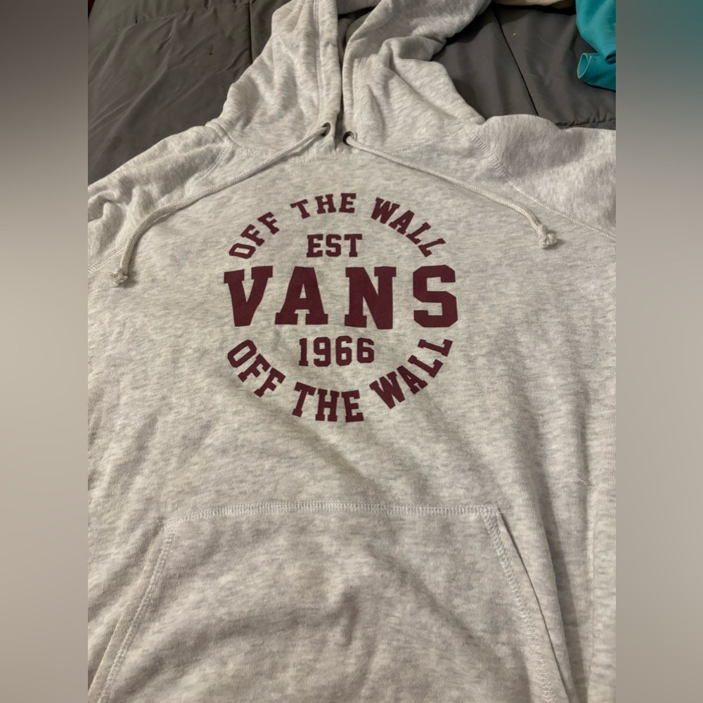 Vans Gray Hoodie with Maroon Logo